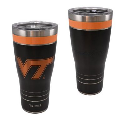 a black steel tumbler