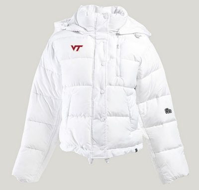 a white puffer jacket