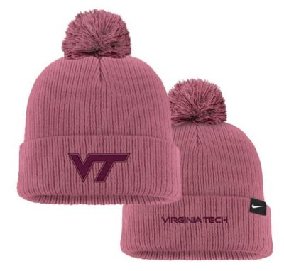 a pink knit hat