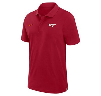 a red polo shirt