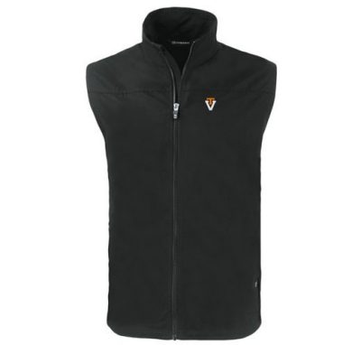 a black fleece vest