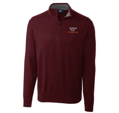 a maroon pullover sweater