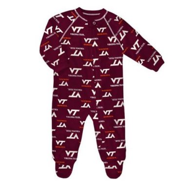 a maroon coverall for a baby