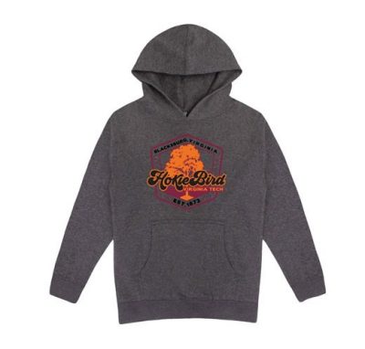 a grey hoodie