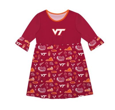 a three-quarter sleeve dress