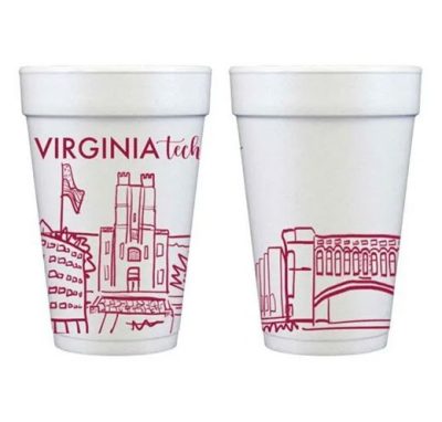 a pair of foam cups