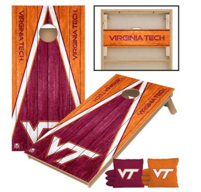 a branded cornhole set