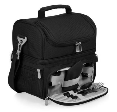 a black lunch cooler