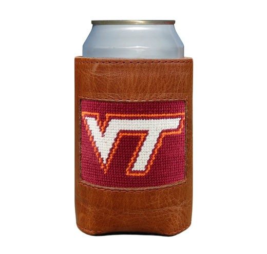 a leather can cooler