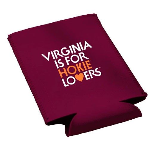 a maroon can coozie