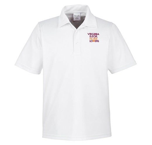 a white polo shirt