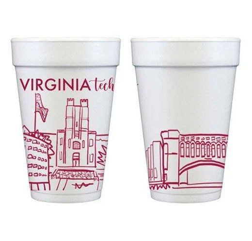 a pair of foam cups