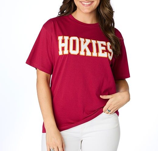 a red hokie shirt