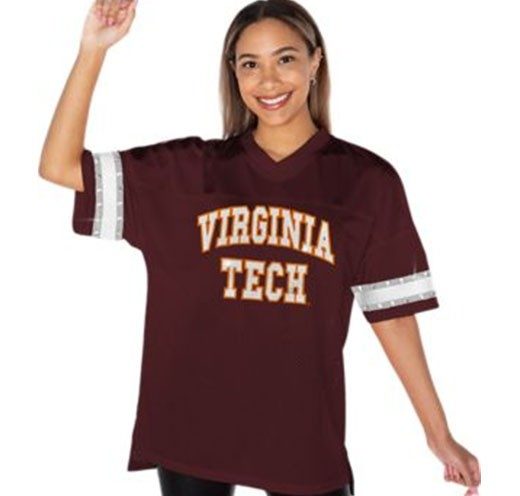 a maroon football jersey