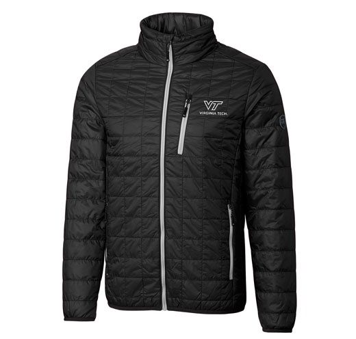 a black puffer jacket