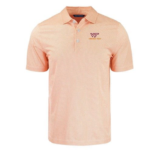 a salmon colored polo shirt