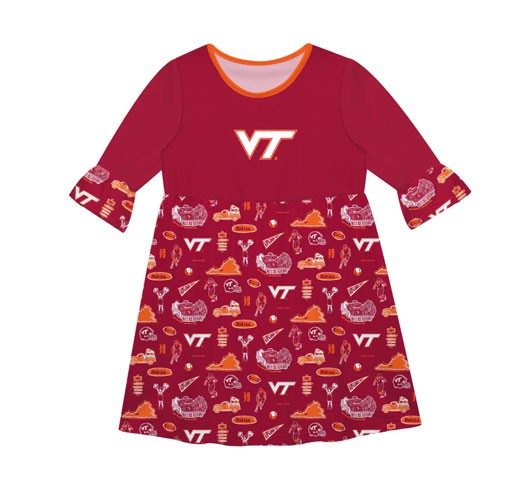 a three-quarter sleeve dress